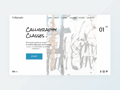 Calligraphr. Website Concept design flat minimal ui ux web website