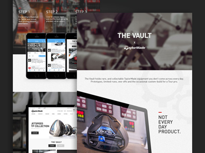 The Vault clean collectible ecommerce flash sale golf iphone layout limited responsive sports