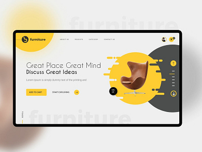 Landing Page for furniture adobe xd branding landign page ui ux