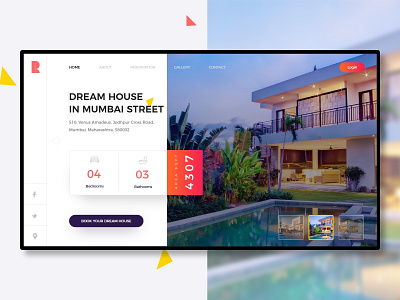 Real Estate Landing adobe xd branding landing page ux web