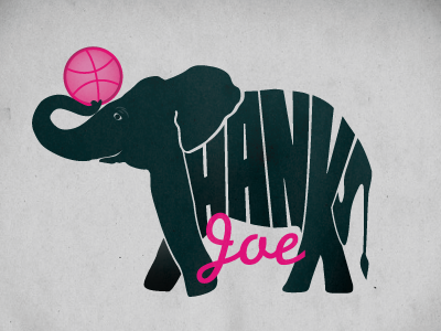 Elephant debut elephant thanks typography vector
