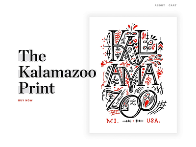 The Kalamazoo Print animation collaboration design ecommerce illustration screenprint shopify vector website
