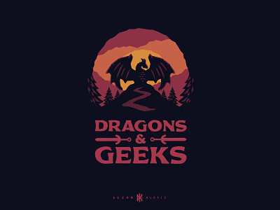 Dragons & Geeks board branding design dnd dragon dusan klepic epic fantasy games geek logo rpg table vector