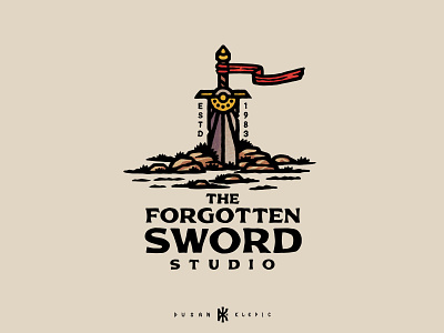 The Forgotten Sword Studio branding developing dusan klepic fantasy games gaming geek logo lost nerd studio sword