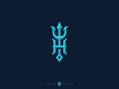 Trident branding dusan klepic greek h logo luxury monogram mythology neptune poseidon trident