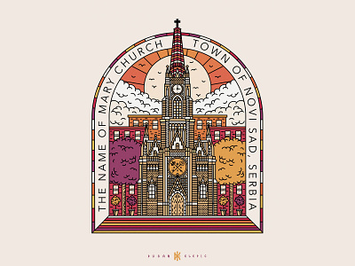 The Name Of Mary Church architecture building cathedral catholic church dusan klepic history illustration religion town vintage
