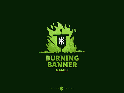 Burning Banner Games banner branding burning dusan dusan klepic fantasy fire flag game gaming logo studio