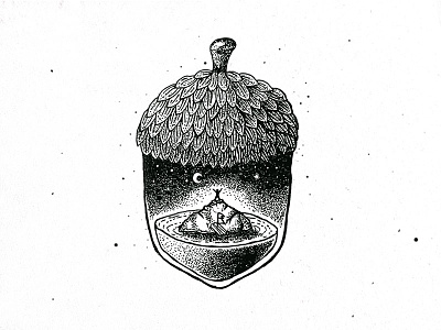 Lost dusan klepic illustration island lost night nut oak sketch vintage
