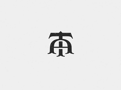 AT monogram at black initials letter logo luxury monogram tradition vintage