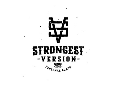 Strongest Version coach crossfit dusan klepic identity monogram personal sport strong trainer vintage