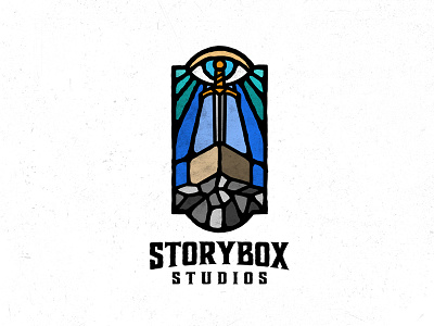 Storybox Studios 4k box dusan klepic eye logo stained glass story studio sword video vintage vitrage
