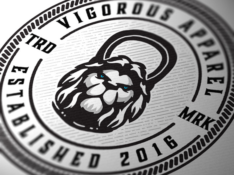 Vigorous Apparel 1 branding dusan klepic hand drawn vintage kettlebell apparel vigorous lion head sport crossfit