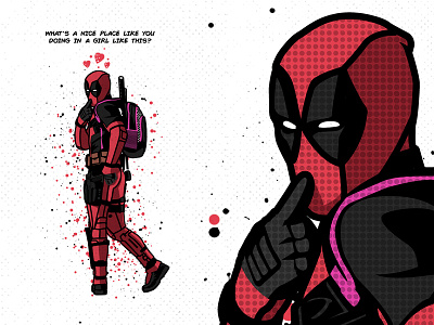 Deadpool crazy deadpool dusan klepic illustration love marvel marvel comics masked shy superhero wade wilson x force x men