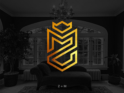 Z+M monogram branding crown dusan klepic gold highend house logo luxury monogram