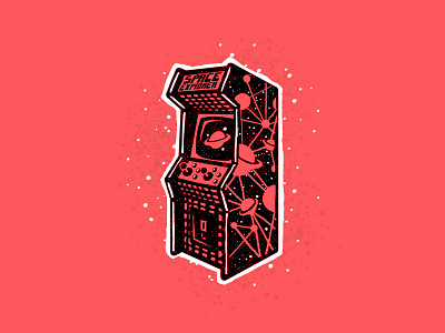 Arcade nostalgia 80s arcade arcade game arcade machine drawing dusan klepic games illustraion joystick nostalgia space tshirt