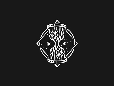 Hourglass ancient branches branding day dusan klepic history hourglass moon night o logo old roots sand stars sun time tradition tree universe