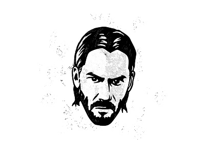 John Wick actor assassin fan art hollywood illustraion john wick keanu reeves logo portrait