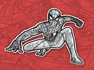 Spidey sticket design comic illustraion marvel peter parker spider spiderman sticker superhero web