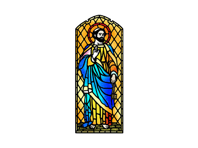 The Saint branding church church logo dusan klepic god holy spirit illustration religious robe saint stained glass vintage window