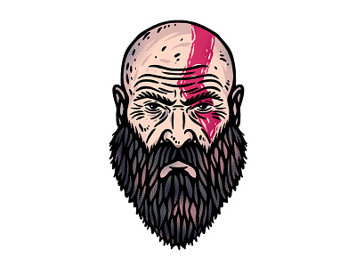 God Of War 4 - Kratos beard boy dusan klepic fanart gaming god of war greek illustration kratos mythology nordic ps4