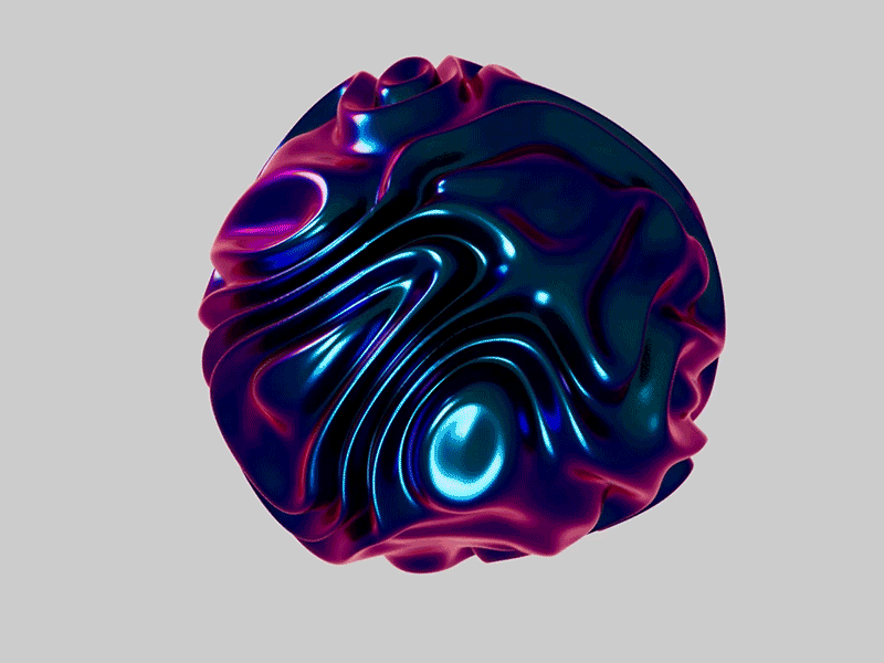 Abstract organic orb 3d amorphous c4d cinema4d future iridescent motion oil slick orb organic pearlescent redshift