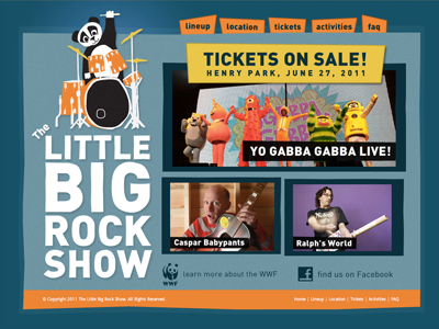 The Little Big Rock Show Website children illustration music panda rock show website