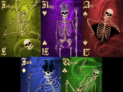 Face Cards bones cards playing playing card skeleton