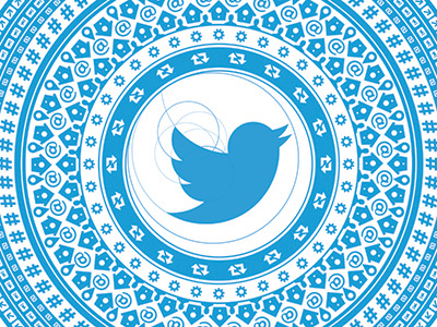 Shepard Larry blue circles ornate pattern twitter