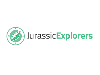 Jurrassic Explorers Logo compass green logo