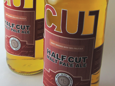 Half Cut Pale Ale Label ale beer branding cut detail english half illustrator label packaging pale typography