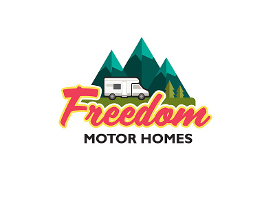 Freedom Motor Homes logo branding campervan camping logo logotype motorhome