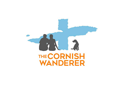 The Cornish Wanderer logo beach blogger bloggers branding cornwall dog hiking logo logotype nature travel walking