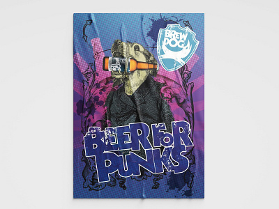 Brewdog Beer for Punks poster alcohol beer collage craft beer craftbeer dog dog illustration illustraion poster punk