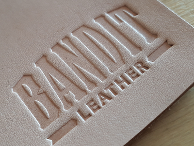 Bandit Leather typographic logo stamp cowboy graphic design leather logo typographic typography western