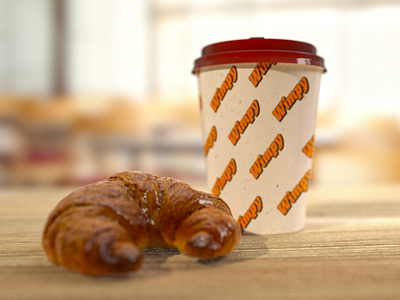 Coffee and croissant Redshift and Cinema 4d render