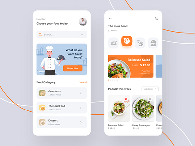 Food Delivery App add to cart app clean daily ui delivery app design ecommerce ecommerce shop food illustration menu mobile mobile app okoslam product design product page salad shop
