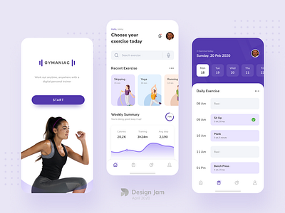 Fitness & Workout App clean daily ui dribbble exercise figma fitness fitness app gym health mobile okoslam product design sport statistics trainer training ui ux design workout workout spp