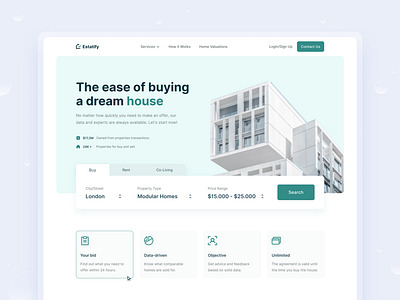 Estatify - Real Estate Website architecture brand design branding clean house landing page orca studio product design property marketing real estate real estate agent real estate web real estate website ui ui design ux ux design web web design