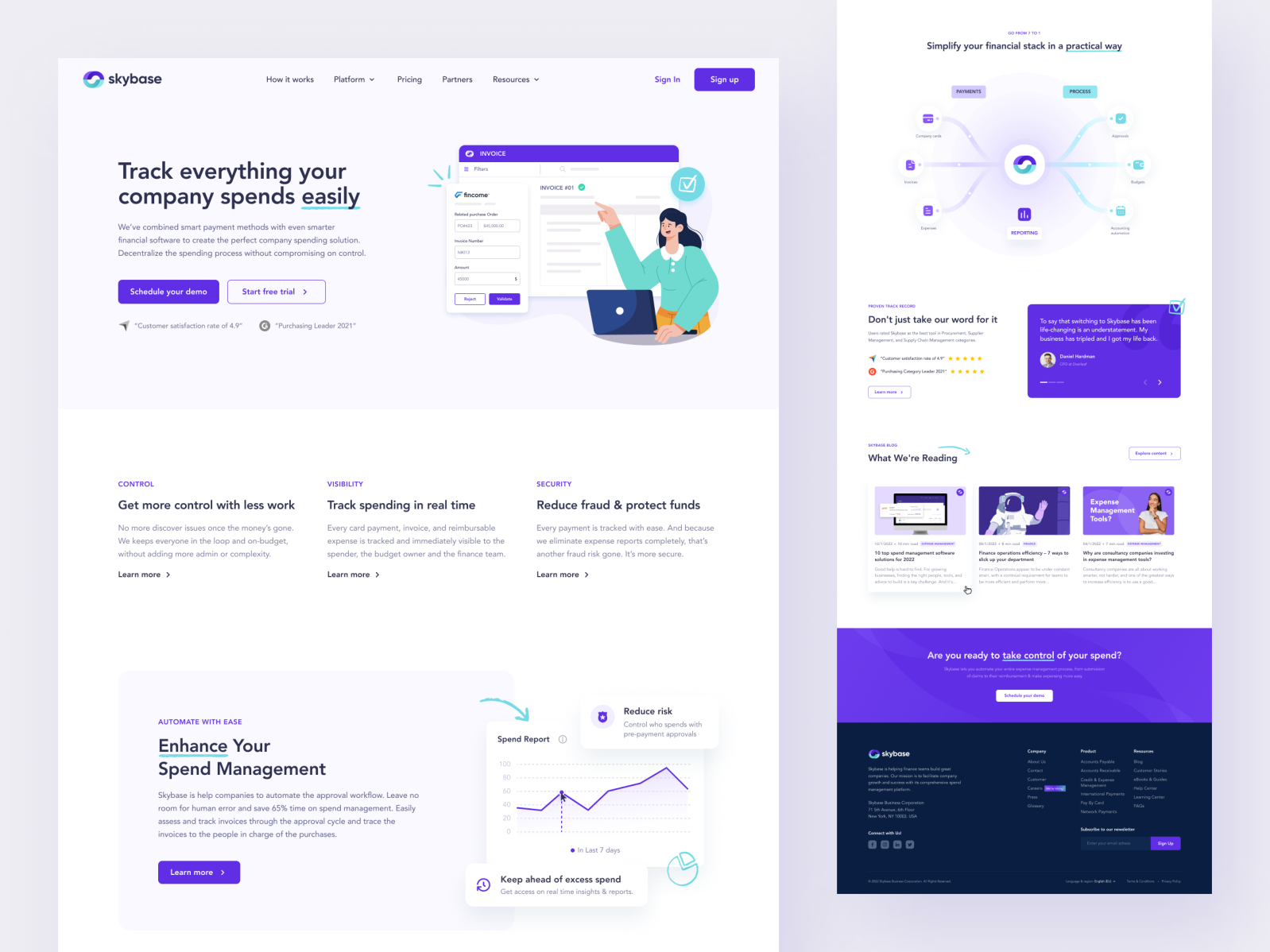 Skybase - Spend Management Landing Page By Sasongko Budhi R For Orca 