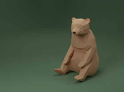 Bear 3d bear blender characterdesign low poly lowpoly