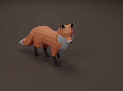 Fox 3d blender characterdesign fox low poly lowpoly