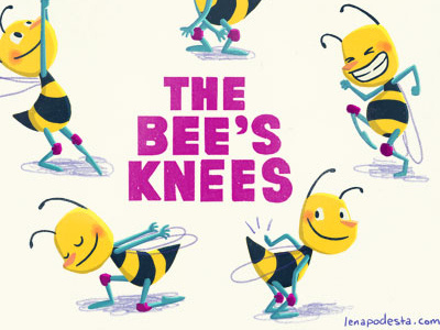 Bee's Knees animal bees cartoon dance digital idiom illustration knees painting