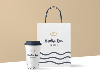 Bakery Packaging Design bakery bakery logo bakery packaging blue brush script bread brush script clean coffee cup hand crafted line pattern minimal packaging design packaging mockup paper bag sweet tooth