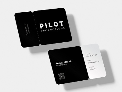 Black & White Ticket Shaped Business Card