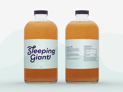 Simple Drink Logo and Packaging Design billboard design bottle label branding clean drink logo fun label design label packaging logo logo design packaging design purple and green purple logo simple