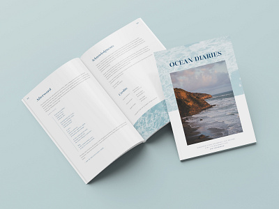 A4 Beach Booklet Design beach blue booklet brochure clean layout minimal ocean travel