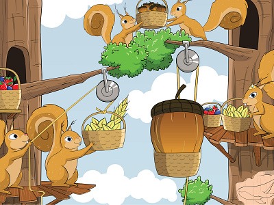 Whimsical Animal Illustration animal illustration cartoon cute illustration playful squirrel squirrel illustration whimsical
