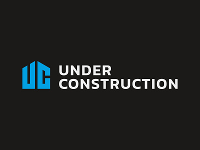 Blue and Black Construction Logo Design