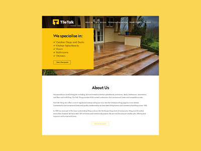 Yellow and Black Website Design For A Tiling Company