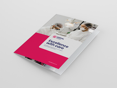 Pink Trifold Brochure Design For A Dental Clinic dentist